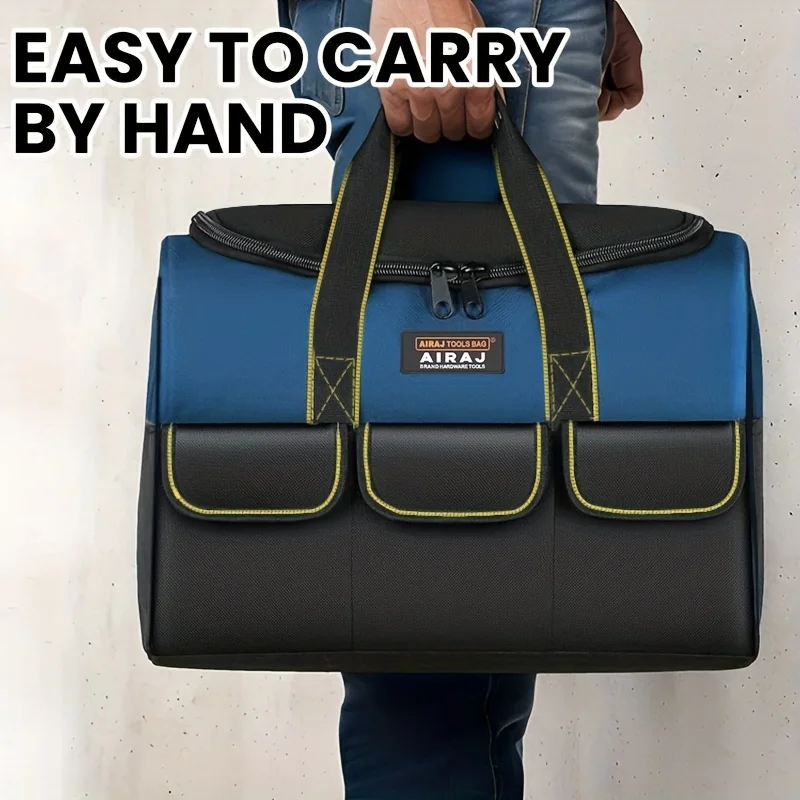 

3 multi-pocket heavy-duty tool kits, portable tool box storage bags, equipped with ergonomic handles (blue, 12-inch, 14-inch, 16-inch sizes)