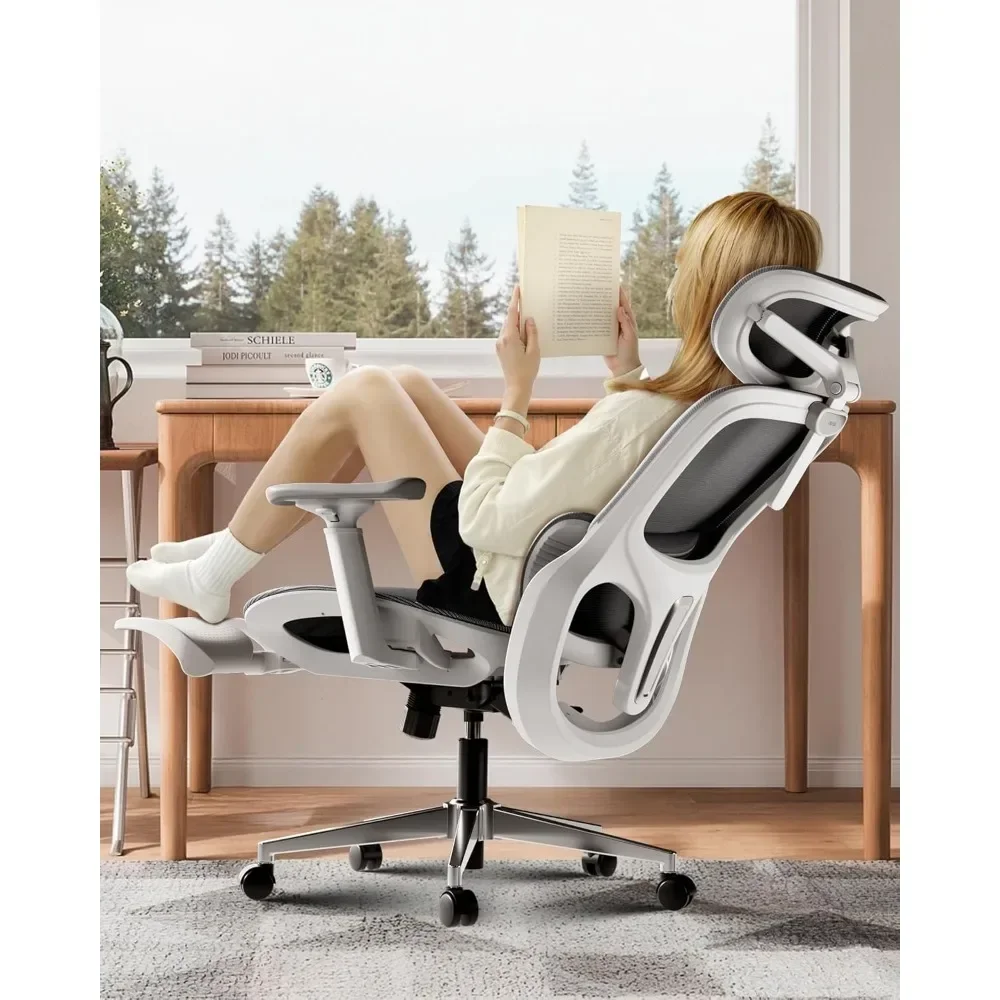

Hbada P2 Ergonomic Office Chair, Office Chair with 3D Lumbar Support, Mesh Chairs with 3D 360° Rotation Arms & 3D Headrest