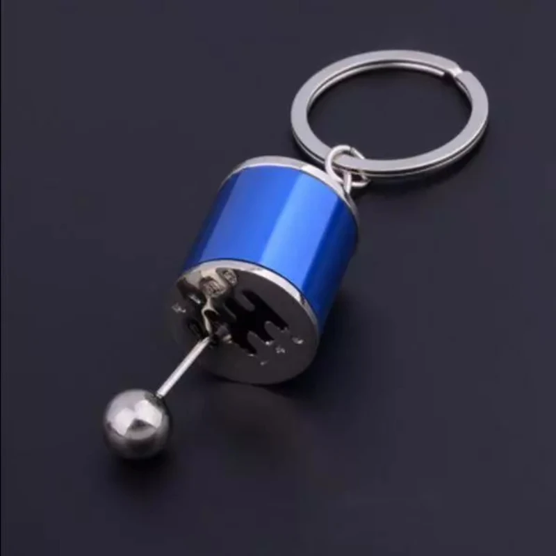 6 Speed Metal Gearbox Shifter Model Mini Keyring Fob Ring Keychain Fidget Toy Gear Stick Metal Knob Box Speed Shift Key Chain