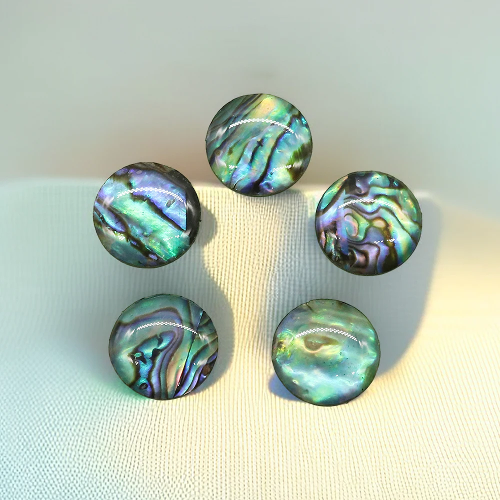 Vintage Round Natural Abalone Shell Ring Cabochon Beads Caps 12mm Cabochon Loose Beads for Jewelry Making DIY Necklace Rings