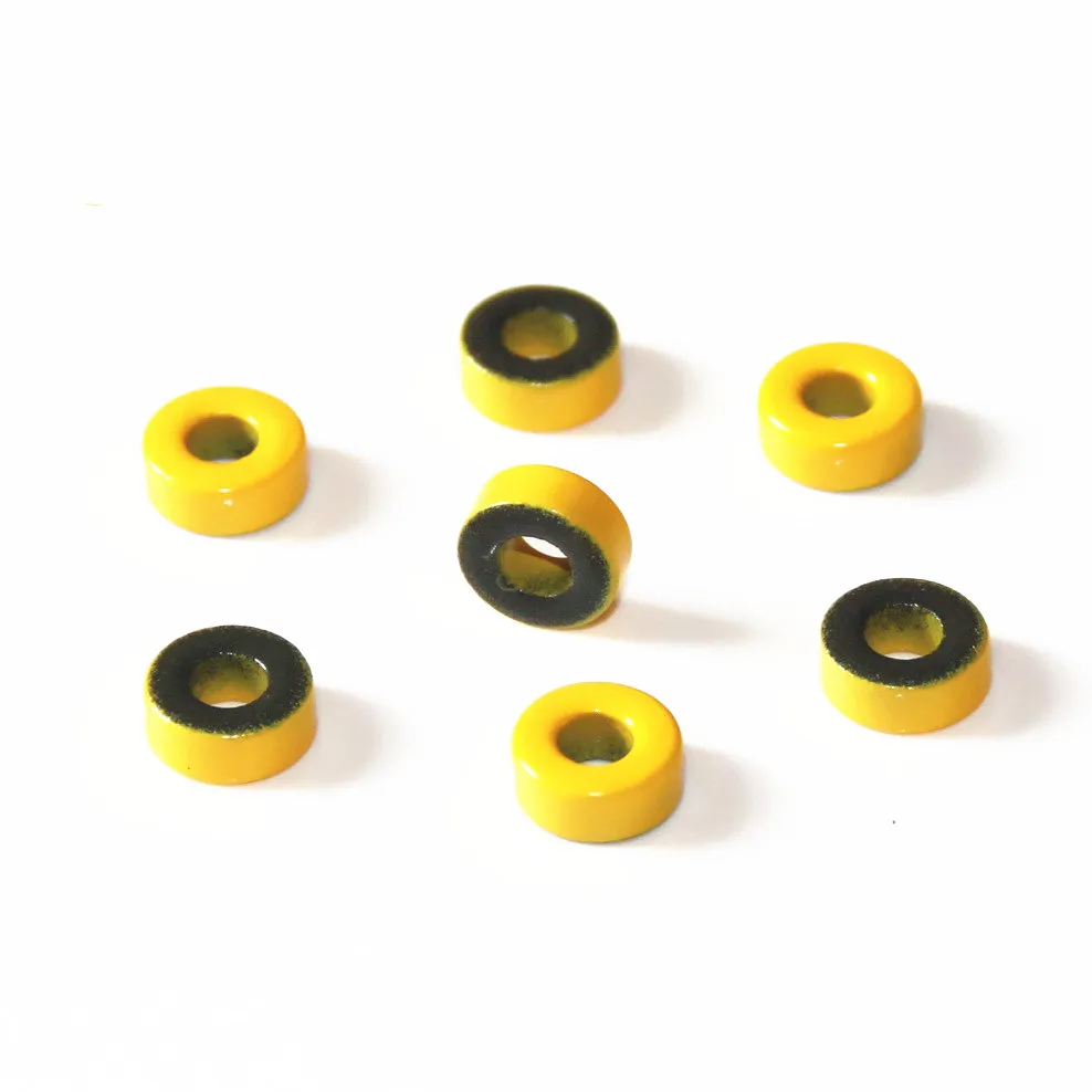 T37 -6 Iron powder cores T37-6 9.5*5.2*3.3mm AL=3.0nH/N2 8.5uo Iron dust core Ferrite Toroid Core Coating yellow gray T37 6
