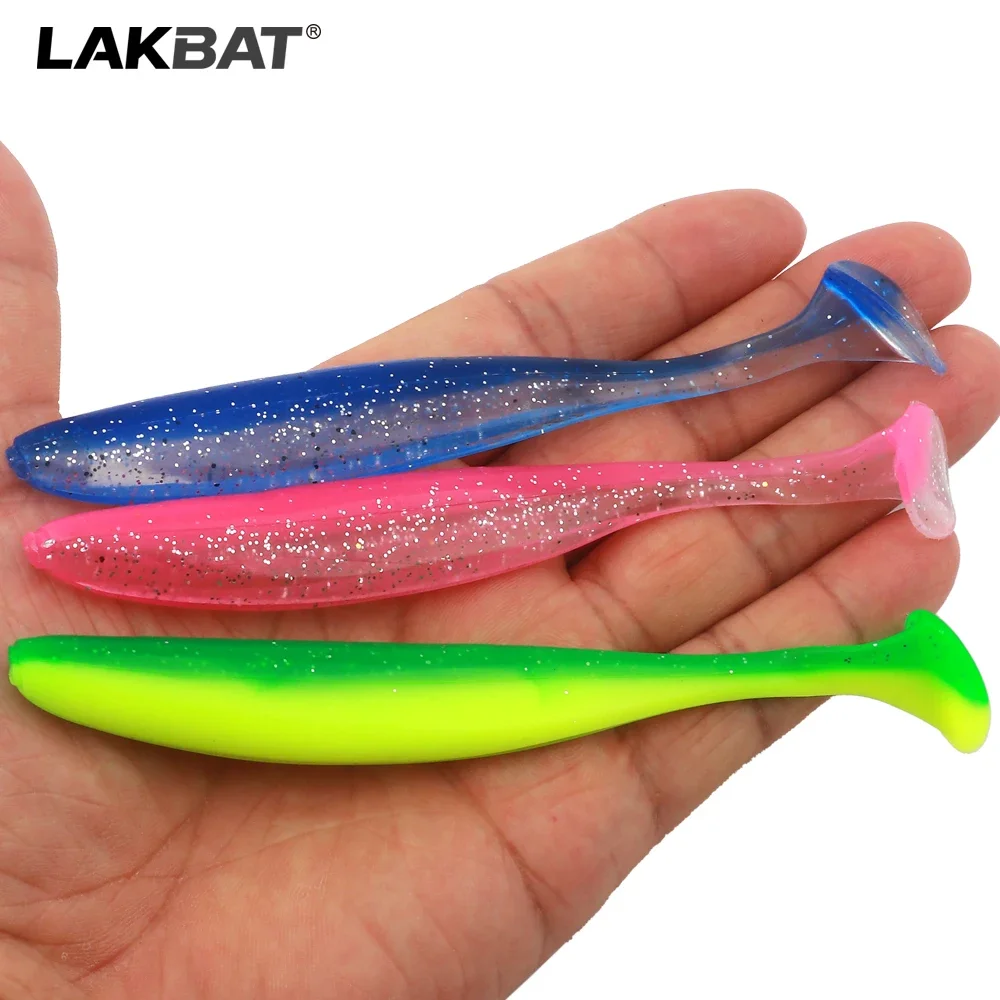 LAKBAT 10 Stück Langlebige Weiche Silikon-Wurmköder 6/7/9/12cm Künstliche Weichköder für Barsch, Forelle, Süßwasser- und Salzwasser-Angeln – Detail 6