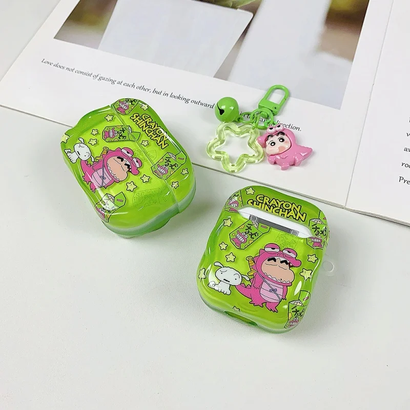 เคสหูฟังลายการ์ตูนชินจังน่ารัก รูปไดโนเสาร์ สำหรับ AirPods 1 2 3 Pro 4 Pro2 2nd หูฟังไร้สายบลูทูธ