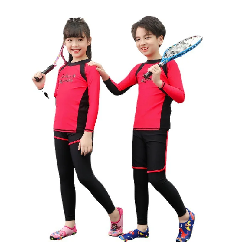 

Girls/Boys Rash Guard Set 3 Piece Swimwear Swimsuits UV Sun Protection Bathing Suit Full Swim Surfing Fishing Shirt+Trunks+Pants