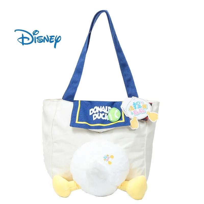 

Disney Donald Duck Super Doll Duck Tail Large Capacity Shoulder Bag Short Tote Bag Soft Birthday Gifts Single-shoulder Bag