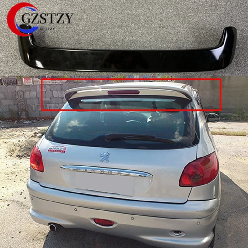 For Peugeot 206 Spoiler High Quality ABS Material Car Rear Wing Primer Rear Spoiler For Peugeot 206 207 Spoiler