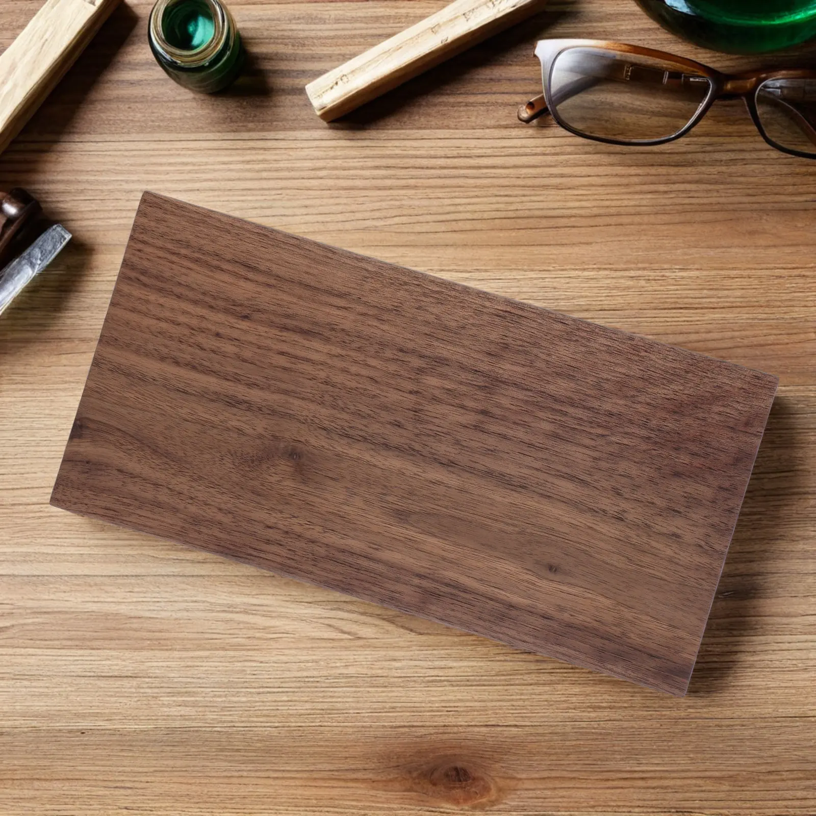 Natural Walnut Wood Board 11.8 by 5.9 Inches Unfinished Plywood Panel for Engraving Burning Wood Projects Wall Art Shelf Decor