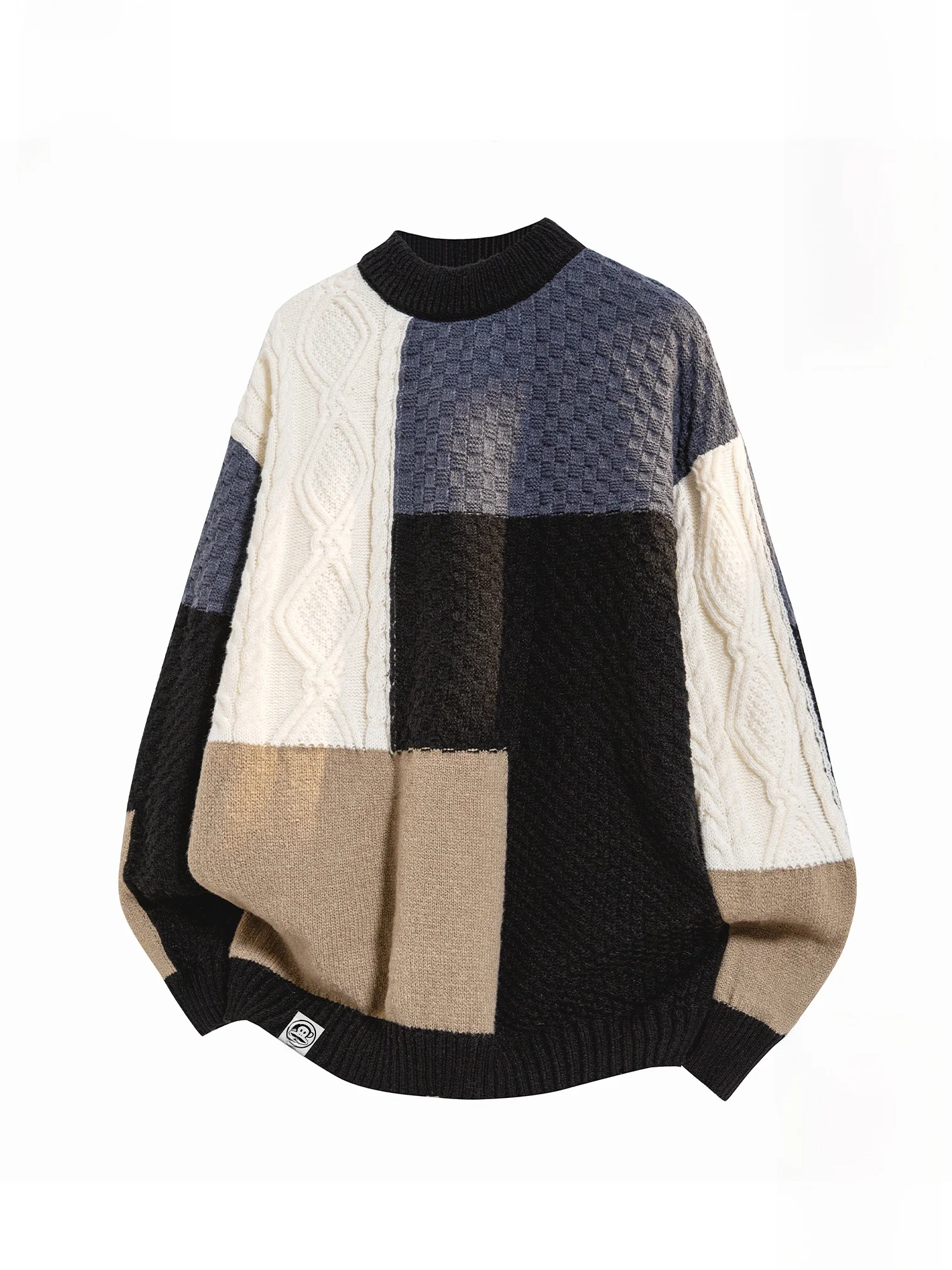 

PaulFrank Fce Lined Knitwear round Ne Sweater for Men Warm Casual Sle Tassel Detail Winter Faion Streetwear