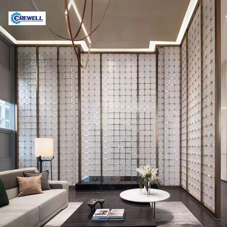 AIROW Luminous Glass Partition for Jewelry Store Interior Decor