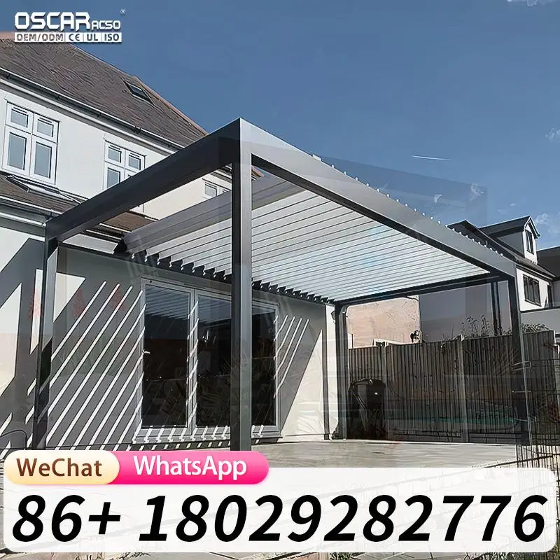 

Custom Motorized Aluminium Pergola Bioclimatic Design Outdoor Garden Patio Shading pergola