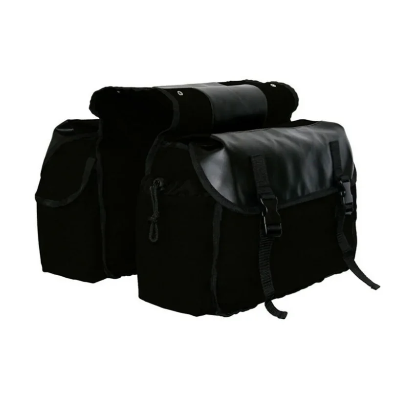 Black Motorcycle Large Capacity Travel Pack Saddle Bag Box Side Luggage Backpack