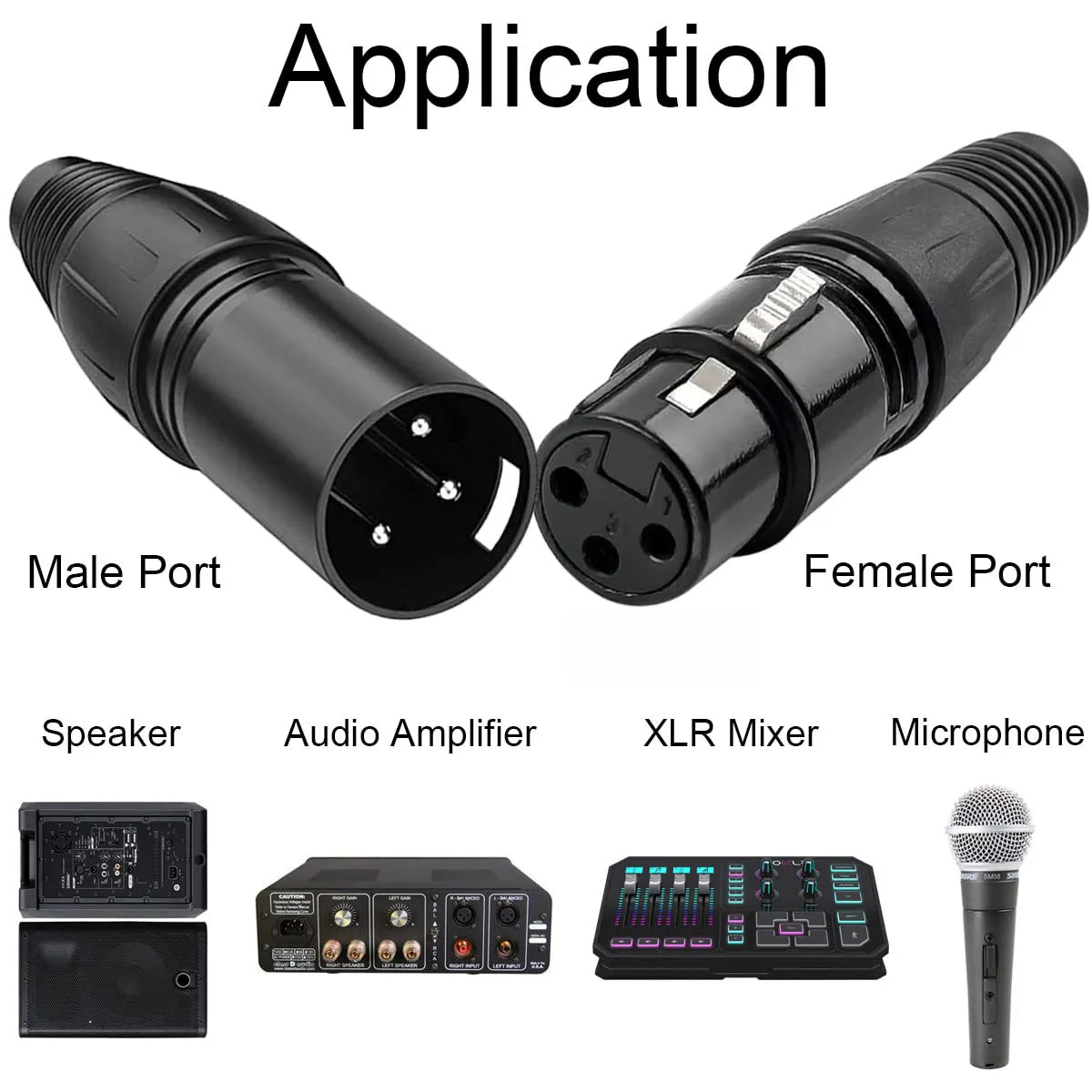 10 paar XLR DMX 3-pins microfoon microfoon audiokabels man vrouw connectoren snake plug microfoonkabel adapter voor audioapparatuur