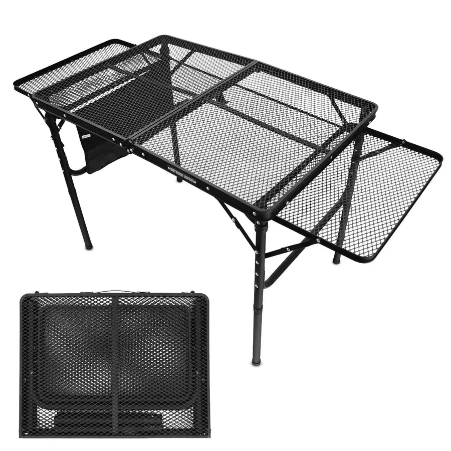 

Grill Table for Outside with Extension Boards Support up to 88 lbs, Portable Camping Table for Beach, BBQ and RV