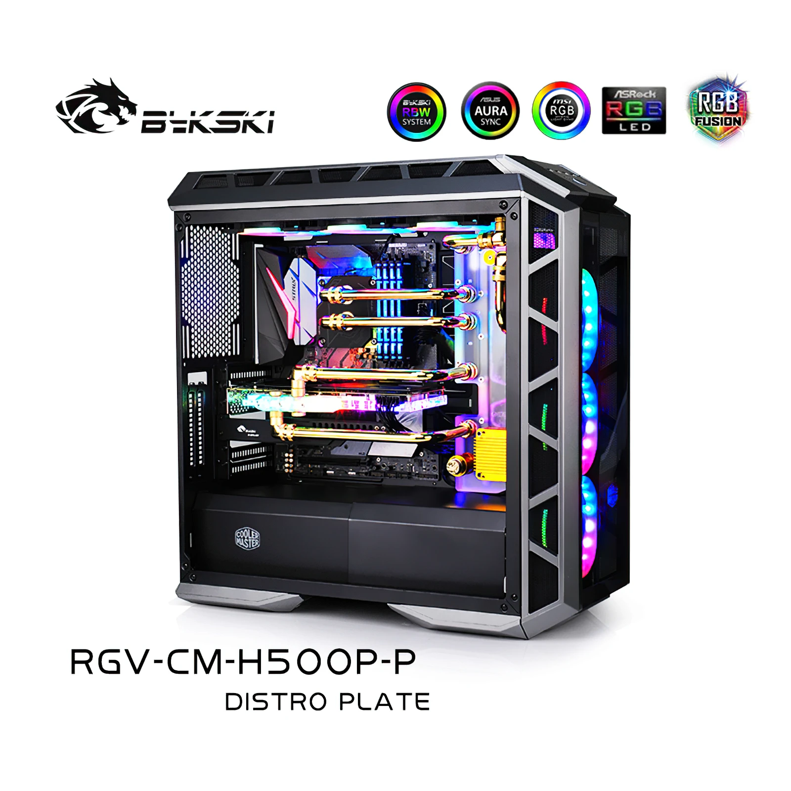 Bykski Distro Plate Water Cooling Kit for CoolerMaster H500P H500M Chassis CPU GPU RGB RGV-CM-H500P-P