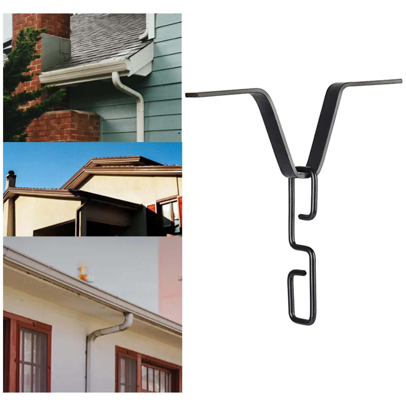 Durable Rain Chain Gutter Iron Adapter Hook Downspout Outlet Protector Guard Filter for Outdoor Water Collection