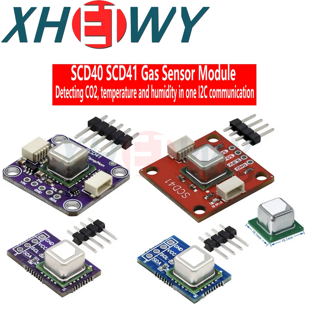 SCD40 SCD41 gas sensor module detects CO2 carbon dioxide temperature and humidity in one sensor I2C communication