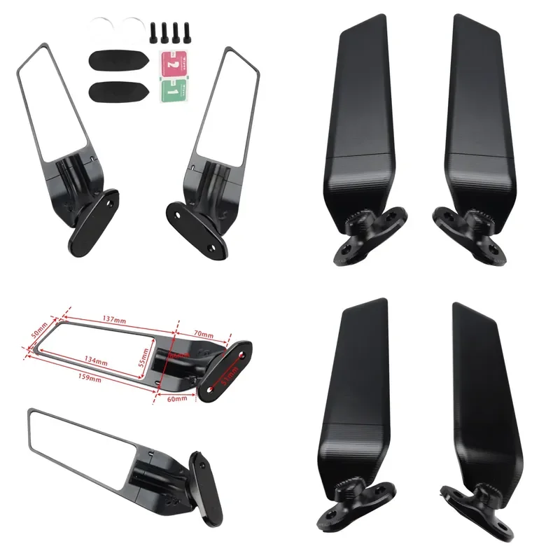 CNC Aluminum Rearview Winglet Mirrors for YZF R3 / YZF R25 / 2019 - 2023