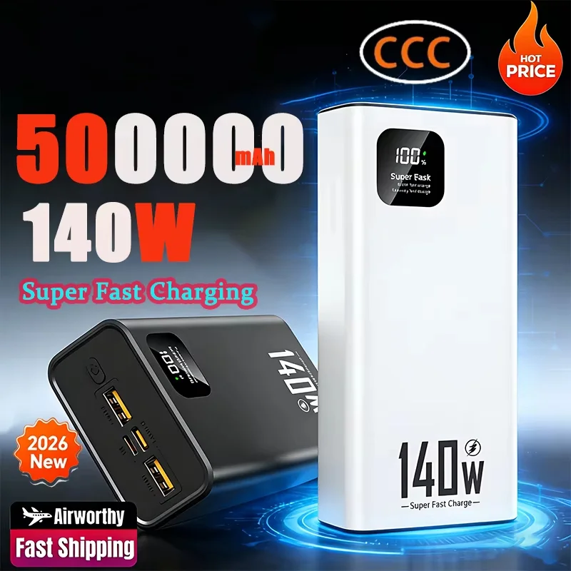 

ONEPLUS 200000 мАч Power Bank высокой емкости 140 Вт супер быстрая зарядка цифровой дисплей портативное зарядное устройство для iPhone Xiaomi