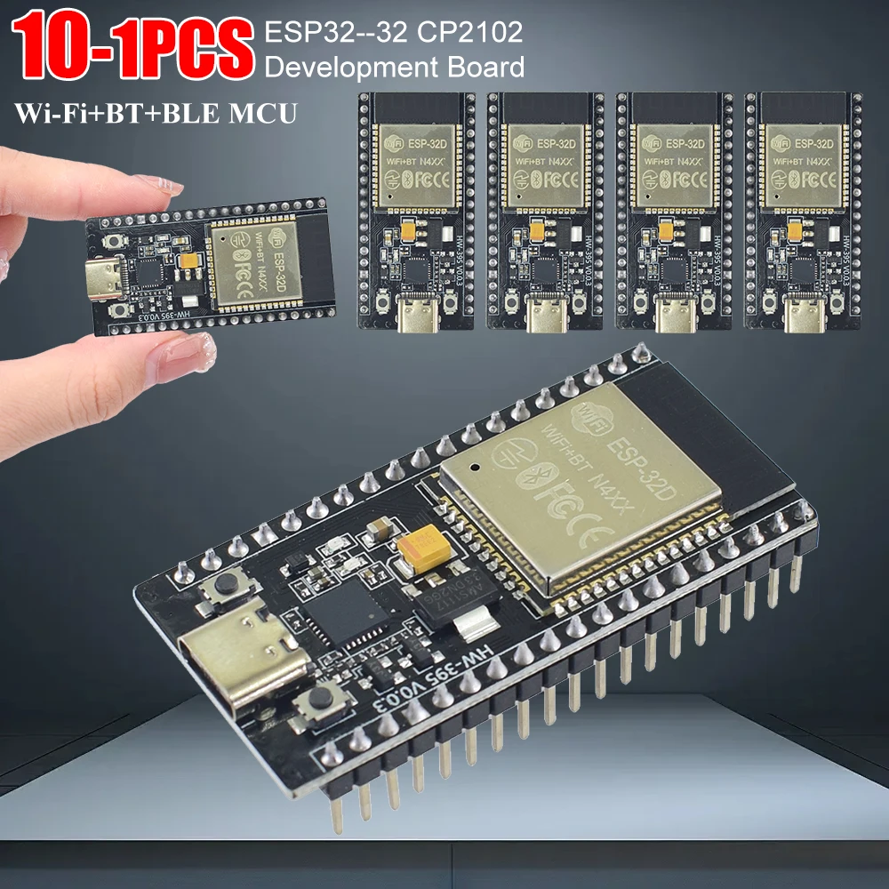10-1PCS ESP32  32 Development Board TYPE-C CP2102 Universal Wi-Fi+BT+BLE MCU Ultra-Low Power Consumption Wireless Module