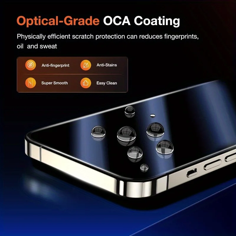 3 قطعة 16Pro زجاج آيفون 11/12/13/14/15/16/Plus/Pro Max HD واقي للشاشة من الزجاج المقسى سهل التركيب فيلم مقسى