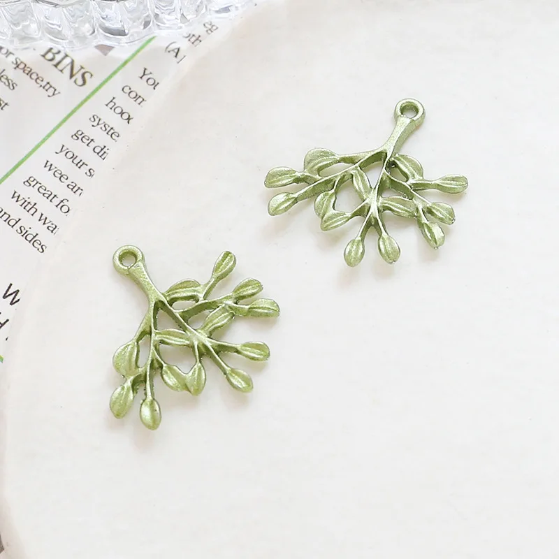 10 Stuks Vintage Delicate Wilgenbladeren Charme Voor Vrouwen Hanger Ketting Diy Sieraden Maken Liefdevol Accessoires - afbeelding 1