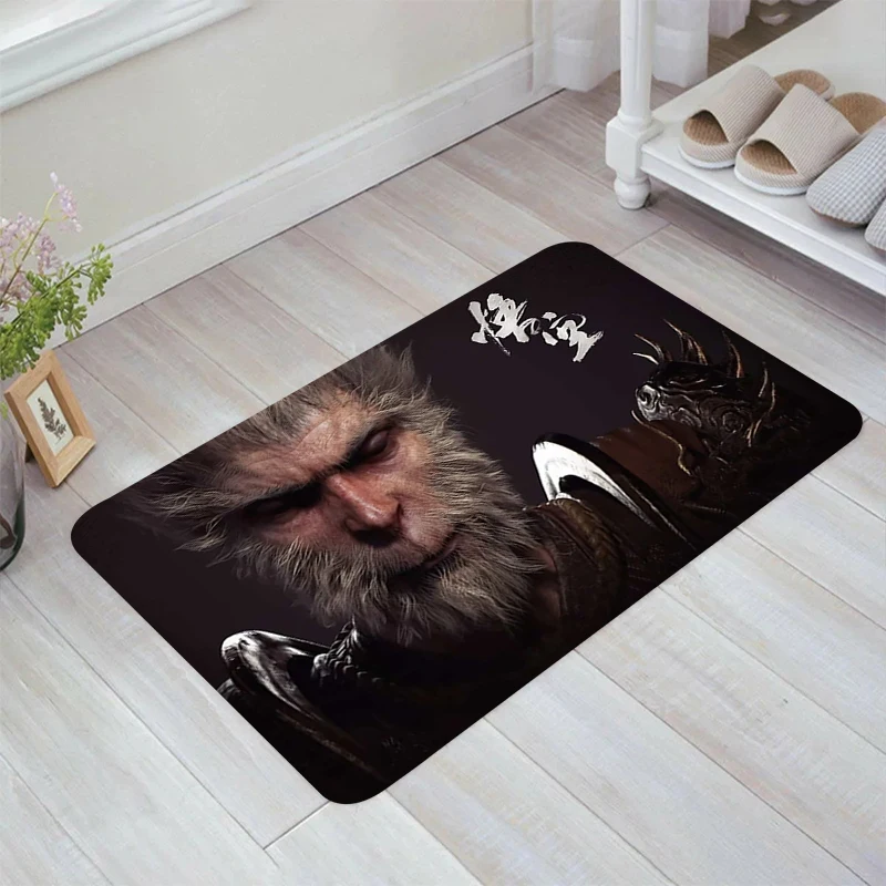 

Non-slip Bathroom Mat Hot Game Black Myth: Wukong Flannel Kitchen Mats Suitable for Living Room And Kitchen Ultra Slim Carpet