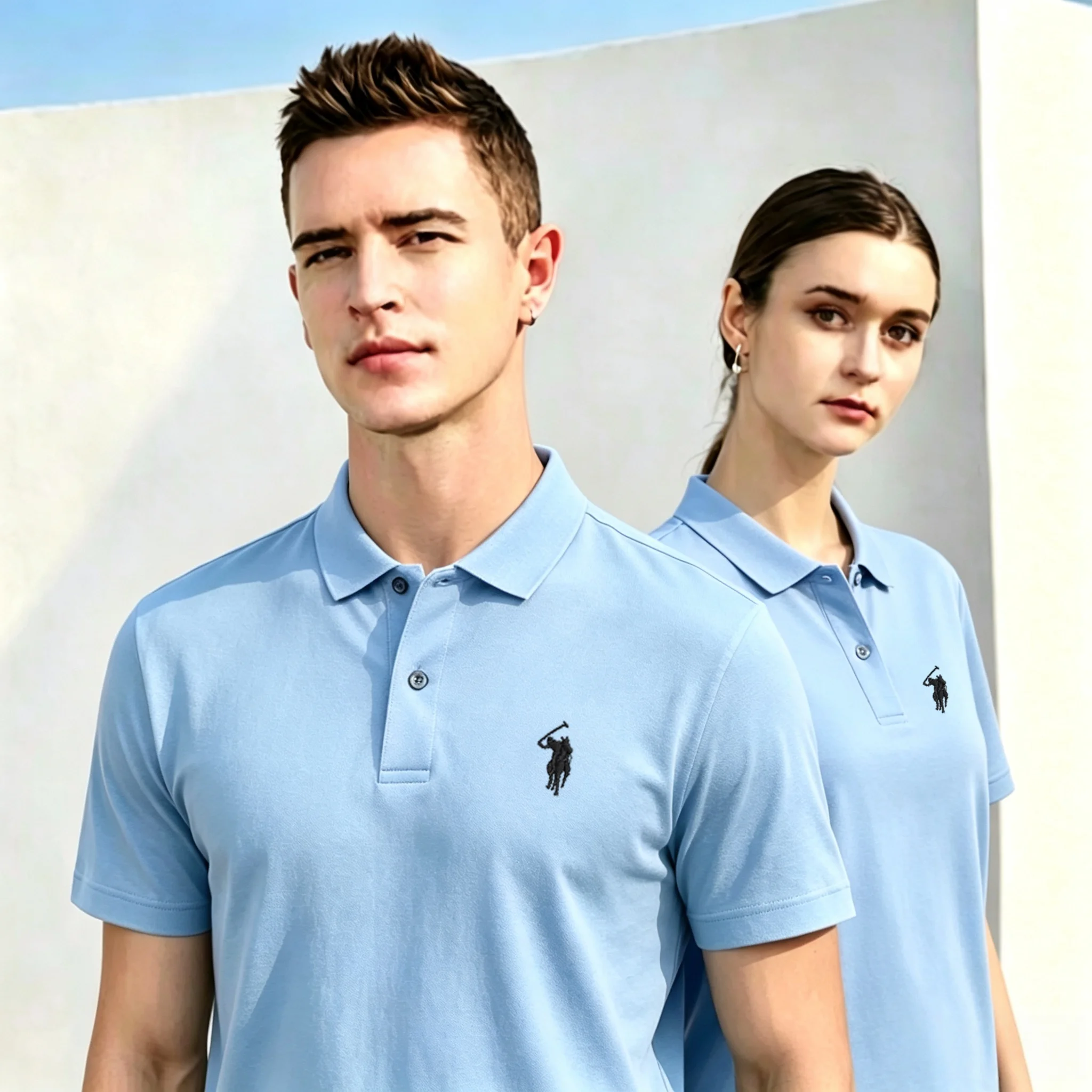 Embroidery Men Shirt - 100% pure cotton high-end brand men's