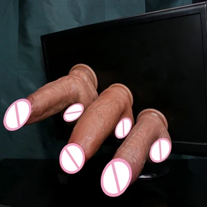 고급 실리콘 빅 소프트 딜도 현실적인 두꺼운 이중 음경 게이 자위 수탉 코드 섹스 장난감 남자 여자 흡입 컵 거시기 8 최고의 판매 큰 음경 딜도 여성을위한 큰 음경 딜도 - №7