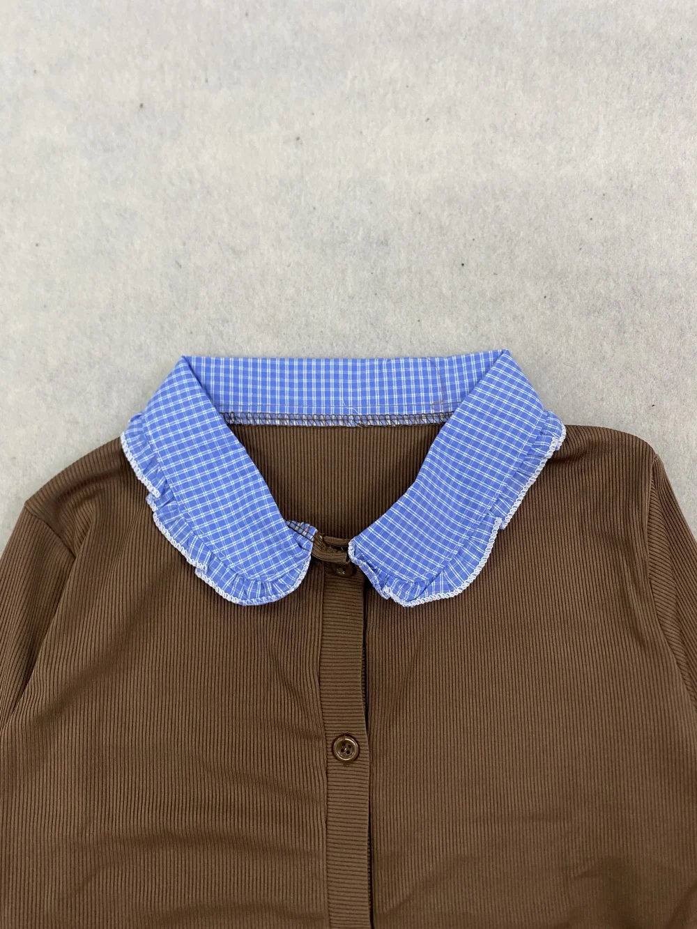 2026 new spring and autumn retro style contrasting long sleeved top for daily street fashion, casual and versatile, niche ins - view 3