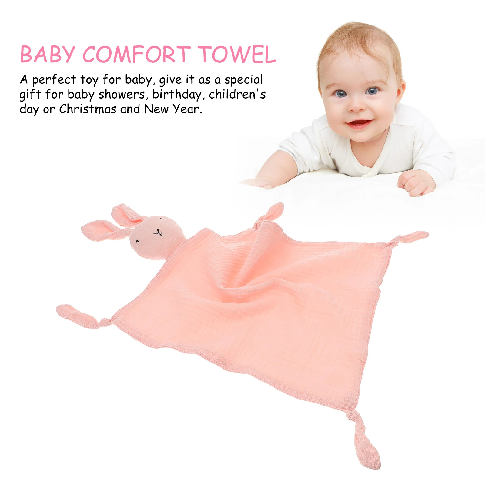 Cotton Soothing Towel Security Comforter Baby Snuggle Toy Blanket Newborn Pacifier No Pilling Machine Washable