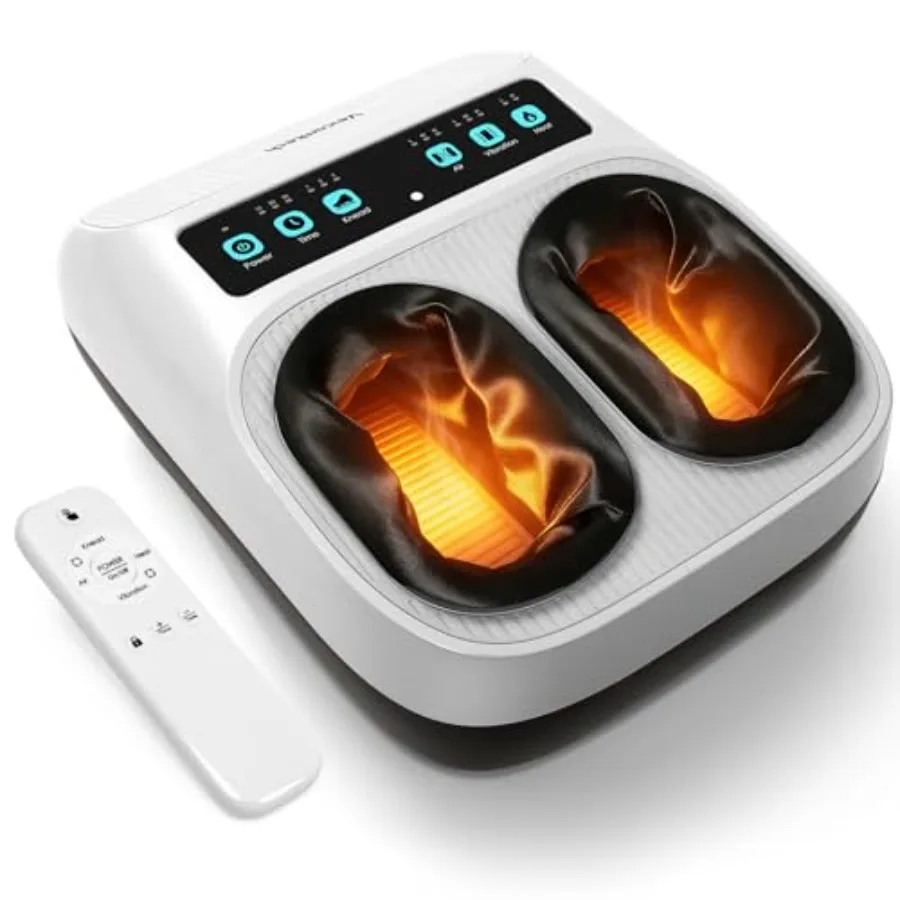 

Feet Massager with Heat, Electric Feet Massager Machine for Plantar Fasciitis Neuropathy with Remote Control, Adjustable Vibrat
