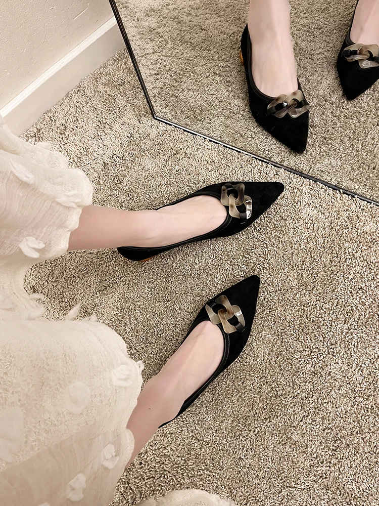 Women\'s Shoes Pumps Spring 2022 New Pointed Toe Leopard Print Mid-heel Shoes Women Heels