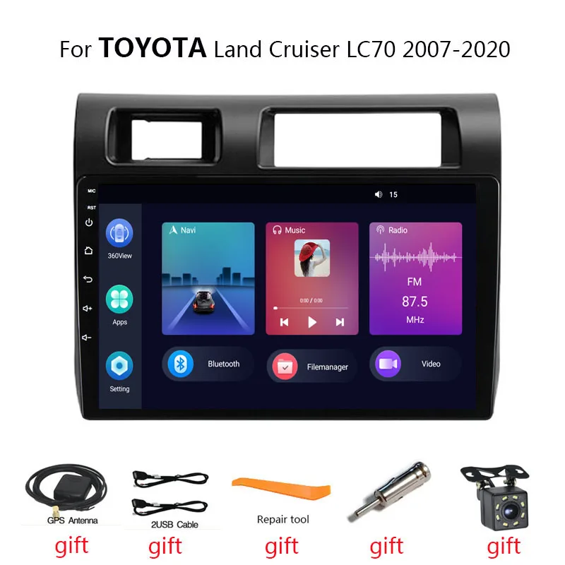 Android Car Stereo Radio Multimedia Player GPS Navigation Head Unit For Toyota Land Cruiser Pick-up LC70 2007 2008 2009-2020