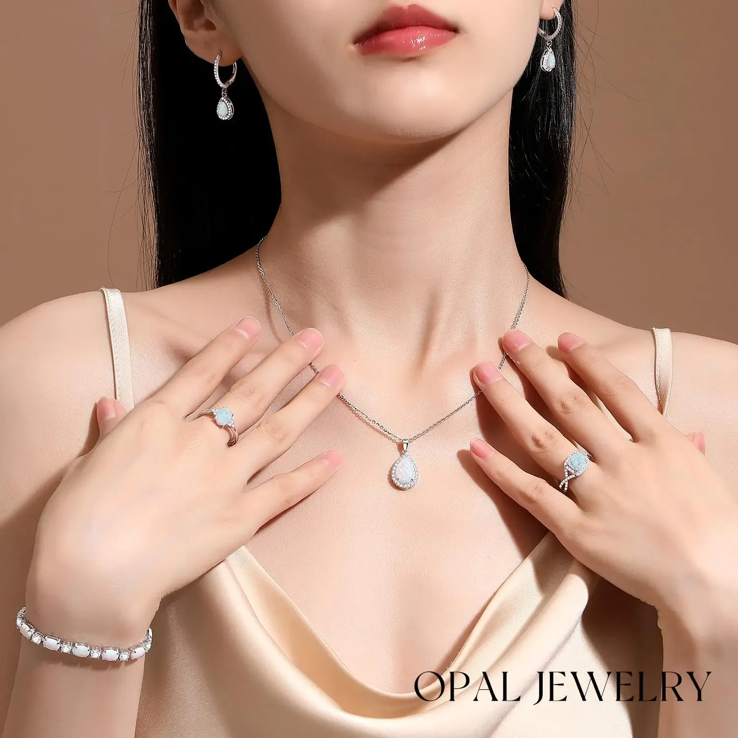 Fashion Colorful Sequin Teardrop Shape Necklaces Silver Lace Pendant Necklace for Women Graduation Party Jewelry Gift image 3