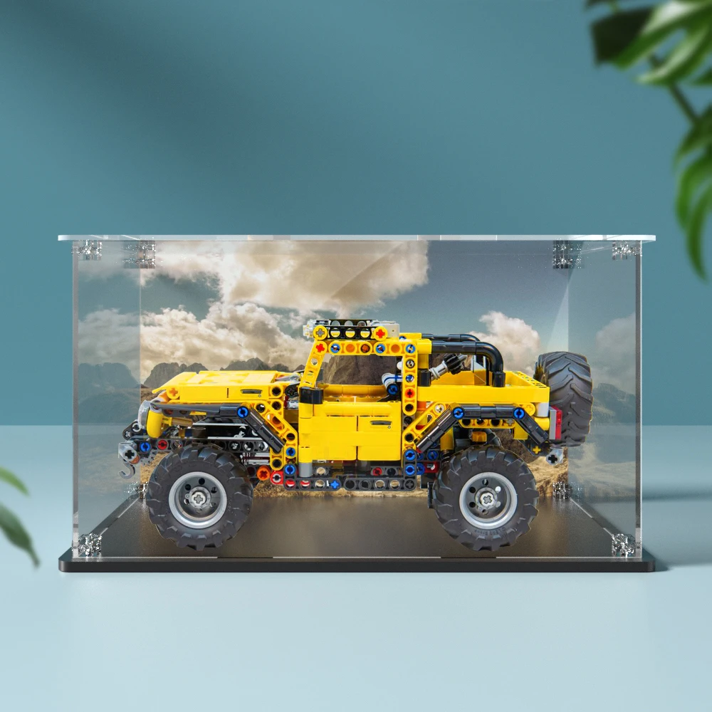 Imagem -02 - Caixa de Exposição Acrílica para Wrangler Building Block Case Dustproof Clear Model Car Storage Box Lego 42122 30x17x17cm