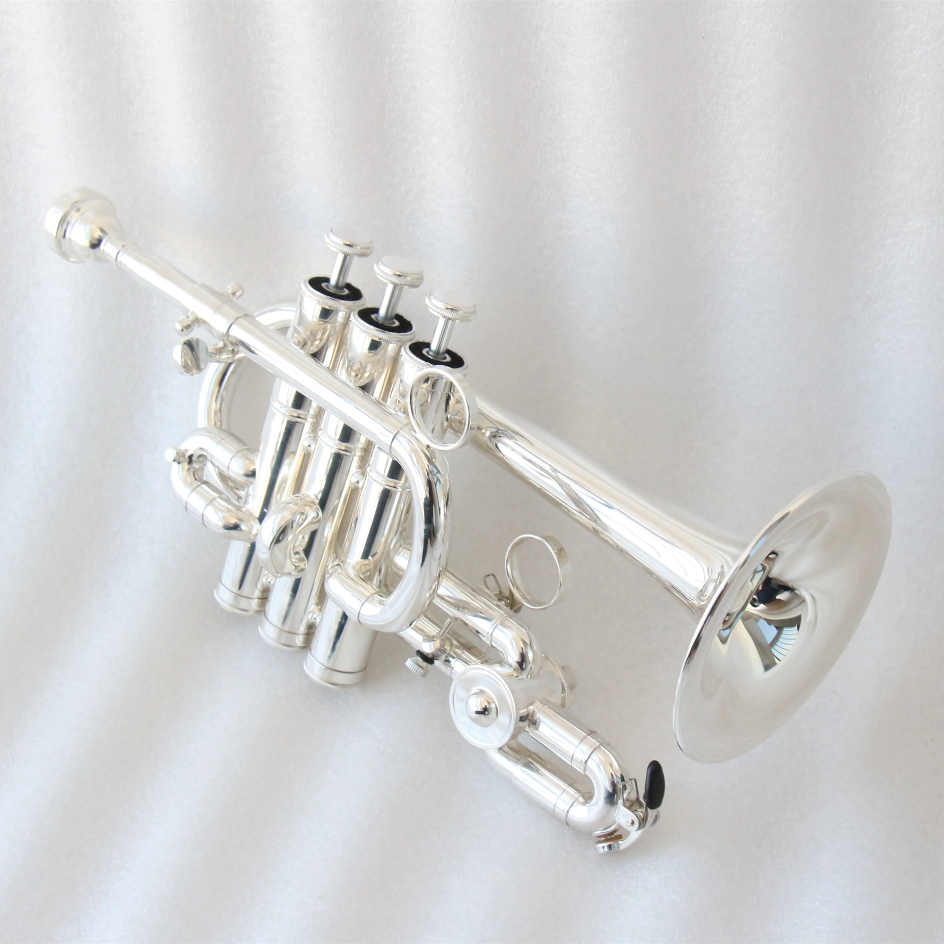 High quality professional trumpet instrument Brass Body Silver plated piccolo trumpet with Rotary Valve