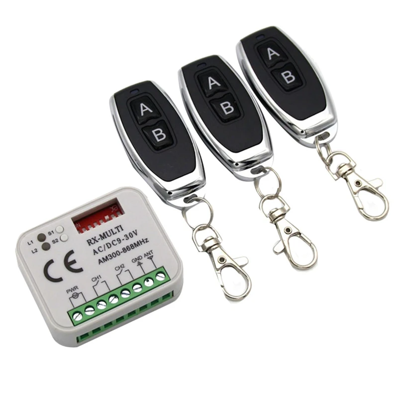 

Garage Gate Remote Receiver AC/DC 9-30V Receiver Multi-Frequency Controller With Remote Control