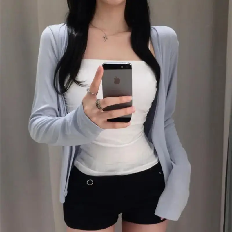 

Spring New Sle Loose Comfortable Silk Long Sve Sun Protection Open Cardigan Women's Loose Sle Slimming Lightweight Car...