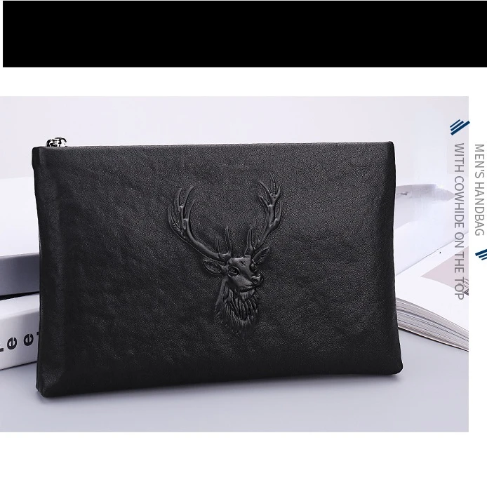 Pochette da uomo 100% vera pelle grande capacità A4 borsa tessuta di marca di lusso Business borsa a busta classica in stile semplice novità