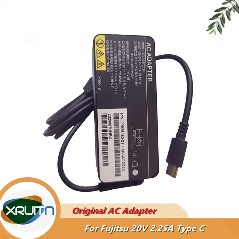 

Оригинальный блок питания для ноутбука Fujitsu 45 Вт ADLX45YCC2F A045RP22P 20 В 2,25 А USB-C Тип C Адаптер переменного тока Зарядное устройство