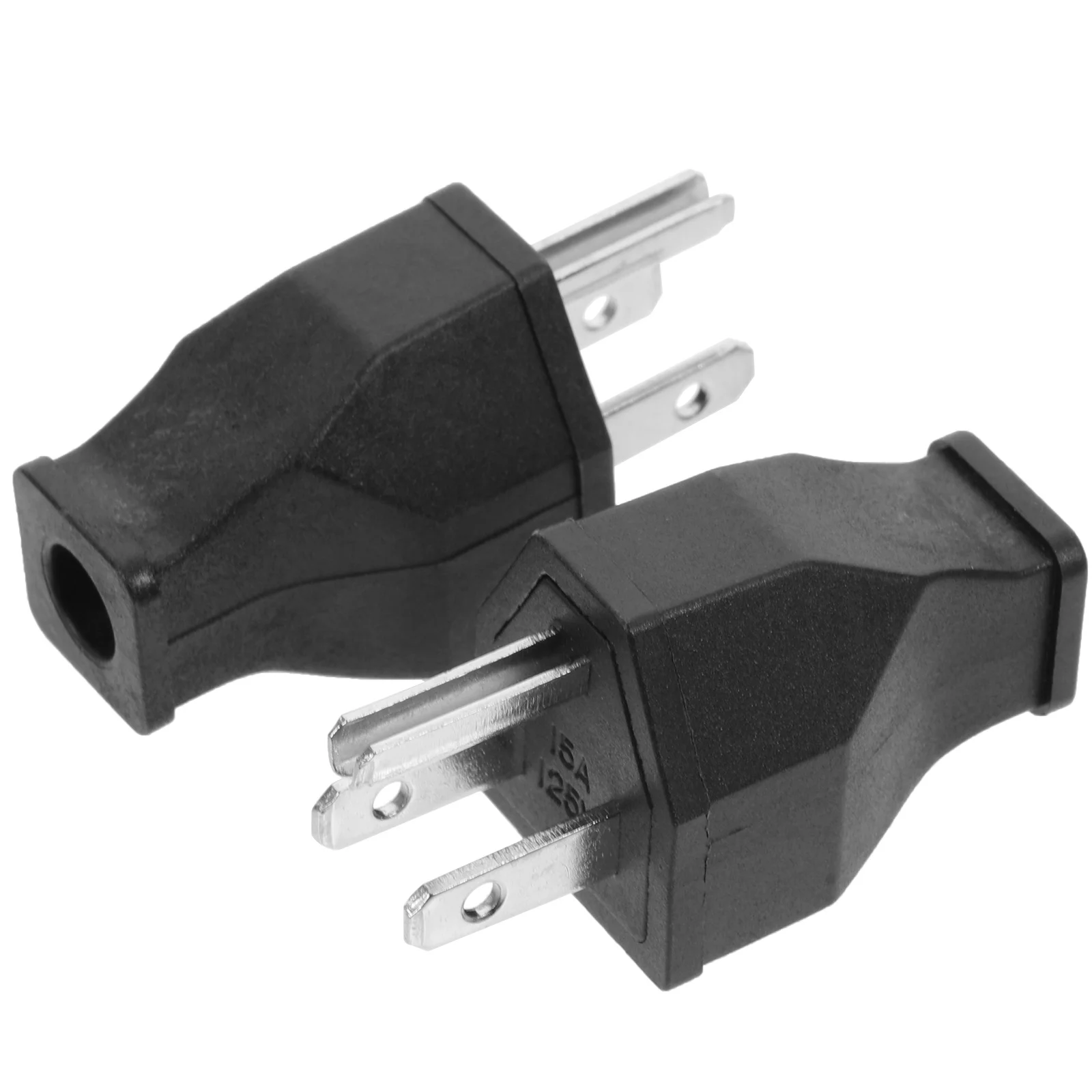 

2pcs Electric Plug15A 125V Straight Angle Plug Replacement Extension Cord Industrial 3 Prong Plug Heavy Duty Angle Replacement