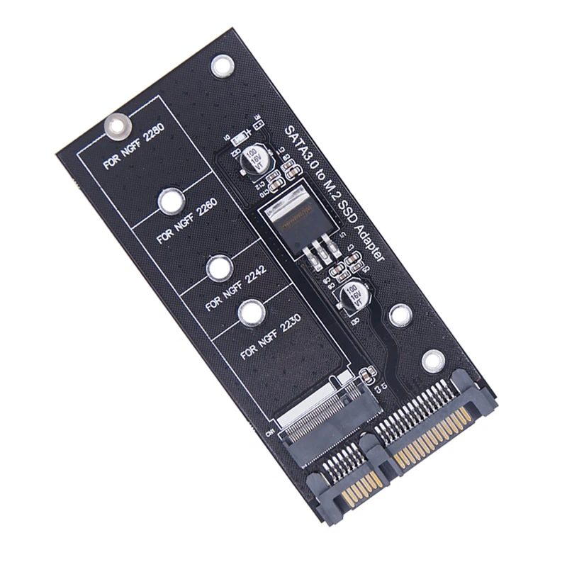 Adattatore SATA M2 Adattatore da M2 a SATA Convertitore da M.2 a SATA Scheda riser da 2,5" SATA3.0 6Gbps Supporto chiave B 2230 2242 2260 2280 SSD M2