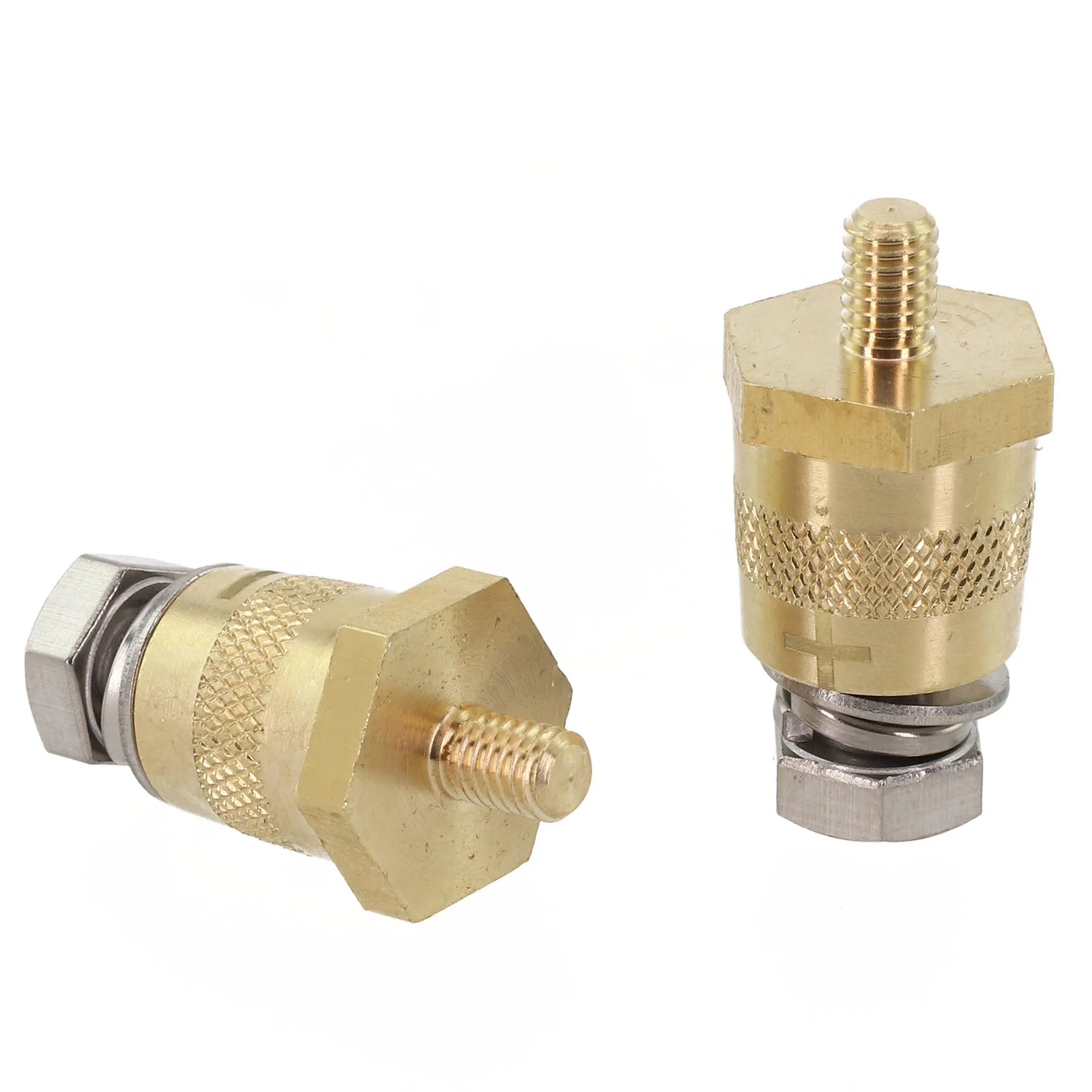 Brass Car Battery Connector Adapter with For M6 Thread and 2 Screws Replacement for Car Battery Poles in Various Models