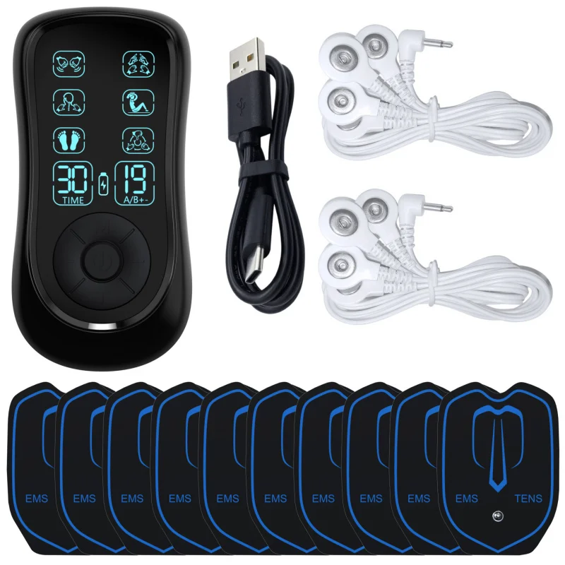 Medium Frequency/Low Frequency Pulse Instrument EMS/TENS Physiotherapy Instrument Meridian Instrument Home Digital Massager Mini