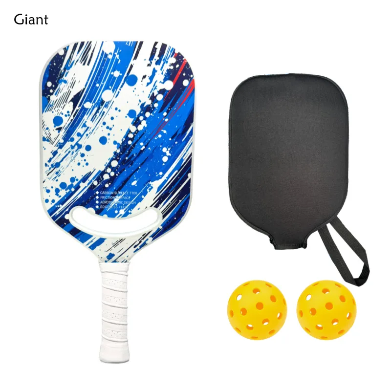 Perforated Carbon Fiber Single Racket Racket Cover 2 Balls Carbon Fiber Pickleball Paddle High-end Competition Sports Hole Board