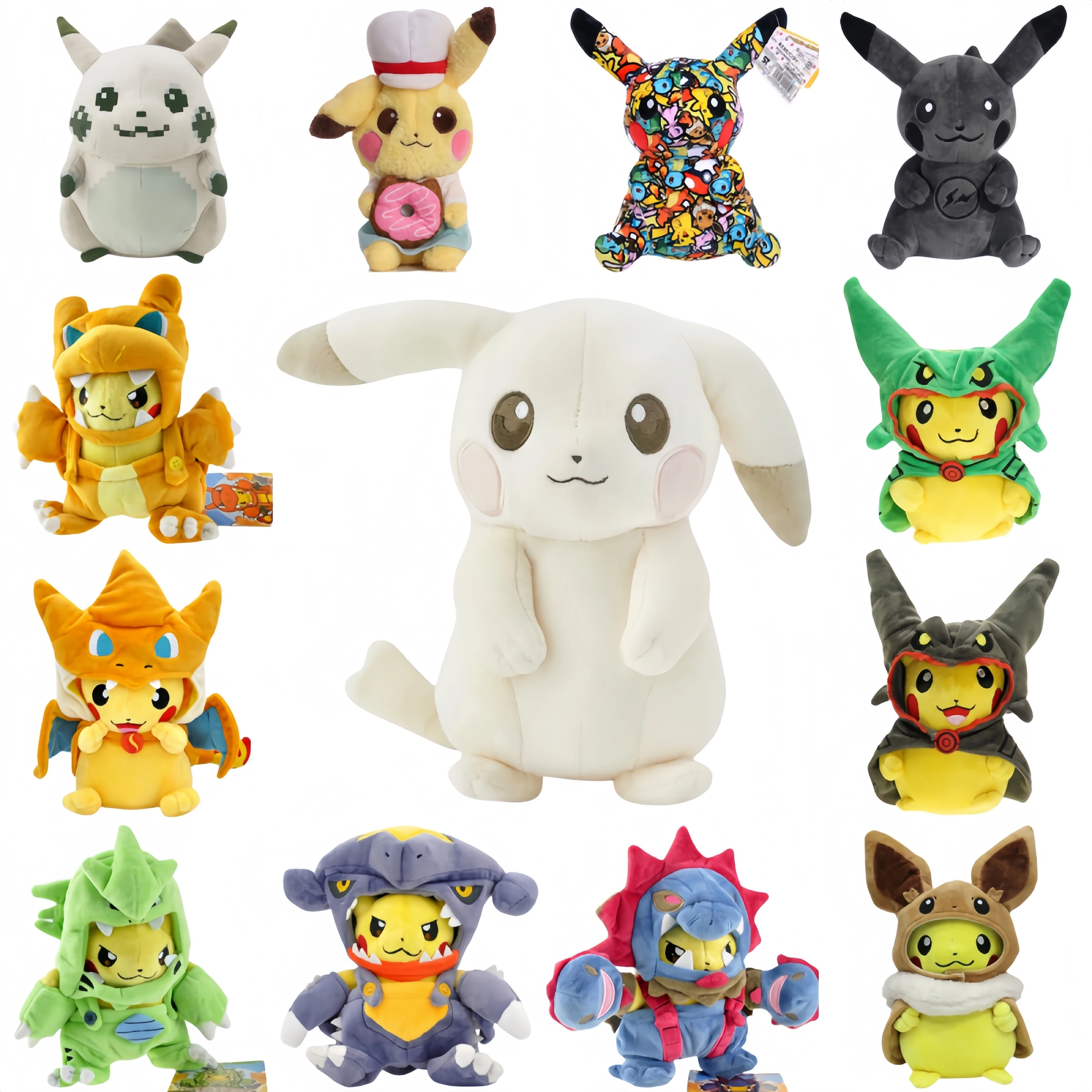 Pokopia Light Color And Pixel Pikachu Cos Eevee Cosplay Plush Toys Charizard Peluche Lucario Snorlax Garchomp Tyranitar Doll