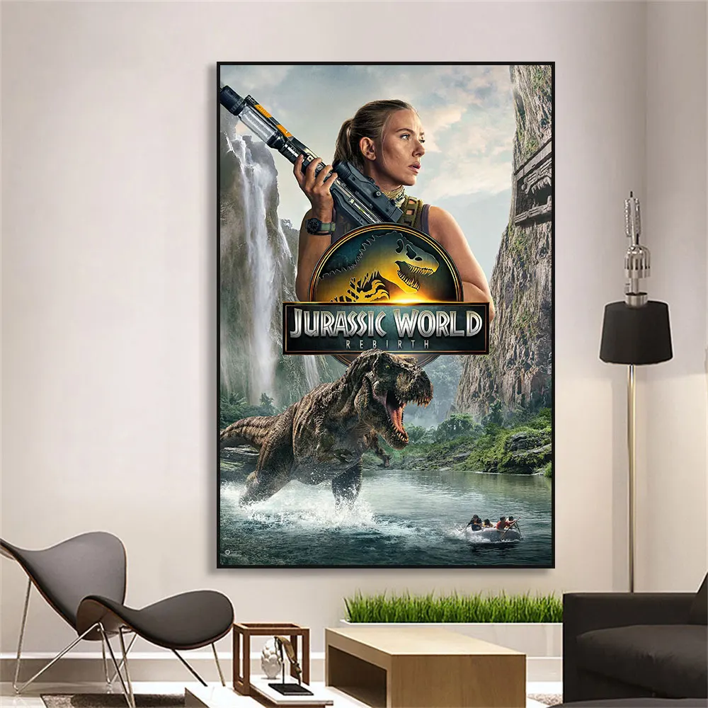 العالم الجوراسي ولادة جديدة 2025 الفيلم المشارك يطبع حائط لوح رسم ديكور فني فيلم صورة ديكور المنزل لغرفة المعيشة #2