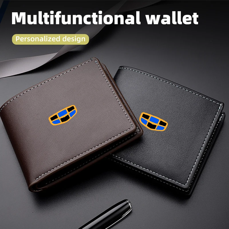 2024 New Car Logo Wallet Leather Simple Card Holder For Geely Atlas SUV Boyue Borui Coolray Emgrand NL3 EX7 X7 EC7 GX7 GT GC9 X6