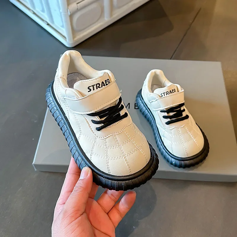 

Boys Girls Casual Running Shoes Hook&loop Handsome Children Sports Shoes Soft Sole 2024 New Fashion Students Sneakers Trendy