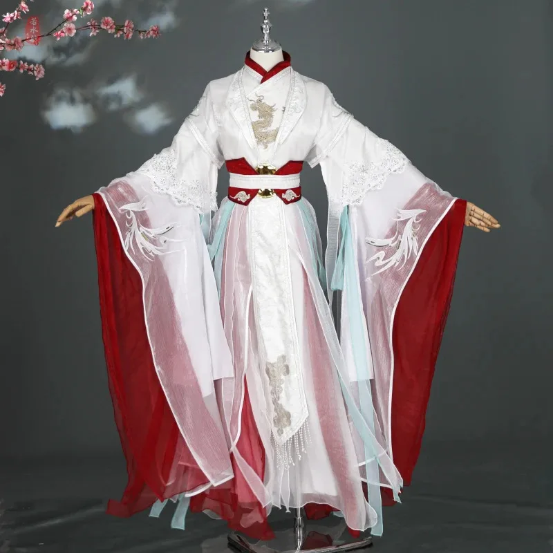 بدلة العصور القديمة الأمير يويشين شيه ليان الأحمر والأبيض العصور القديمة هانفو هالوين كوس تأثيري المرأة فييستا كرنفال زي
